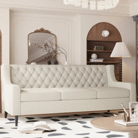 Canapé 3 places en tissu Naro Mid-Century Modern avec dossier capitonné de Christopher Knight Home