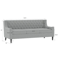 Canapé 3 places en tissu Naro Mid-Century Modern avec dossier capitonné de Christopher Knight Home