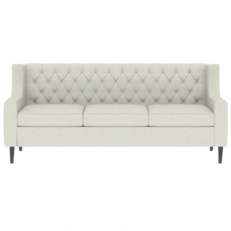 Canapé 3 places en tissu Naro Mid-Century Modern avec dossier capitonné de Christopher Knight Home