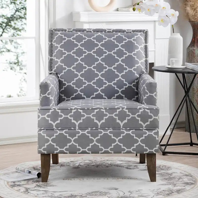 GDFStudio - Fauteuil d'appoint moderne Bella pour salon avec pieds en bouleau et revêtement en tissu confortable