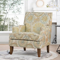 GDFStudio - Fauteuil d'appoint moderne Bella pour salon avec pieds en bouleau et revêtement en tissu confortable
