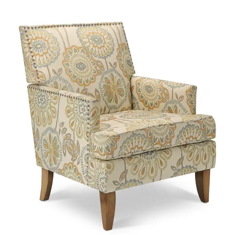 GDFStudio - Fauteuil d'appoint moderne Bella pour salon avec pieds en bouleau et revêtement en tissu confortable