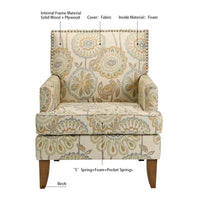 GDFStudio - Fauteuil d'appoint moderne Bella pour salon avec pieds en bouleau et revêtement en tissu confortable