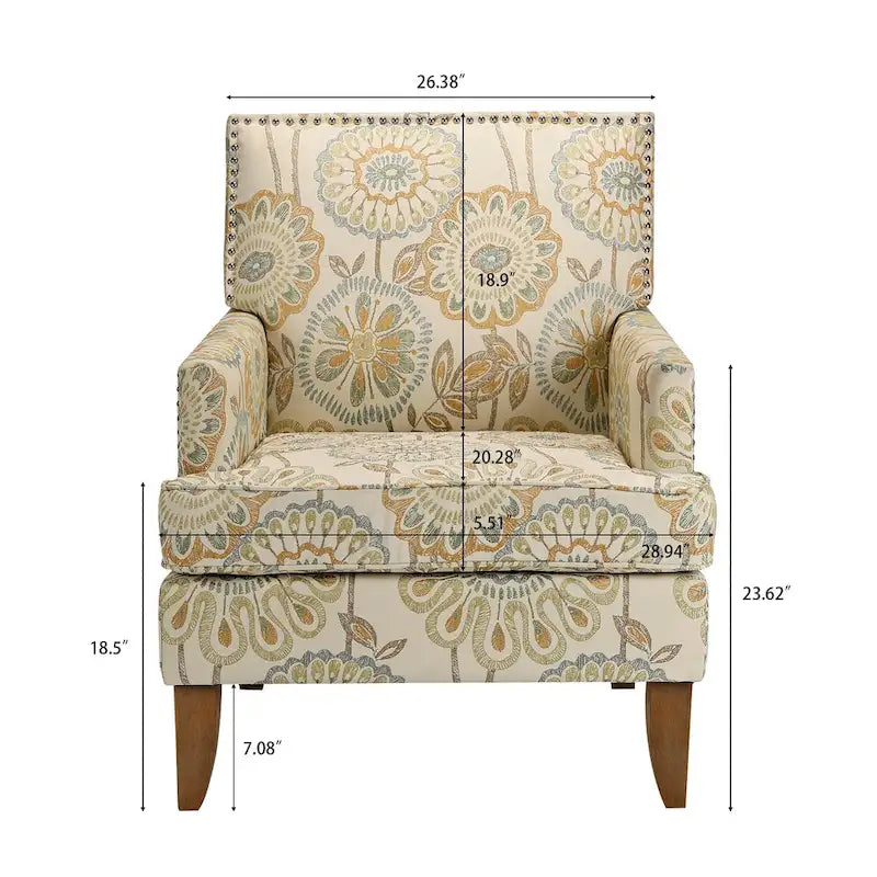 GDFStudio - Fauteuil d'appoint moderne Bella pour salon avec pieds en bouleau et revêtement en tissu confortable