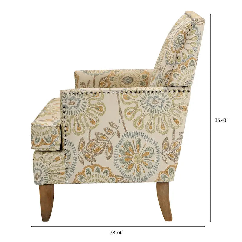 GDFStudio - Fauteuil d'appoint moderne Bella pour salon avec pieds en bouleau et revêtement en tissu confortable