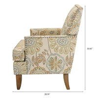 GDFStudio - Fauteuil d'appoint moderne Bella pour salon avec pieds en bouleau et revêtement en tissu confortable