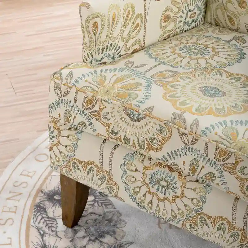GDFStudio - Fauteuil d'appoint moderne Bella pour salon avec pieds en bouleau et revêtement en tissu confortable