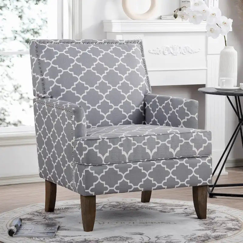 GDFStudio - Fauteuil d'appoint moderne Bella pour salon avec pieds en bouleau et revêtement en tissu confortable