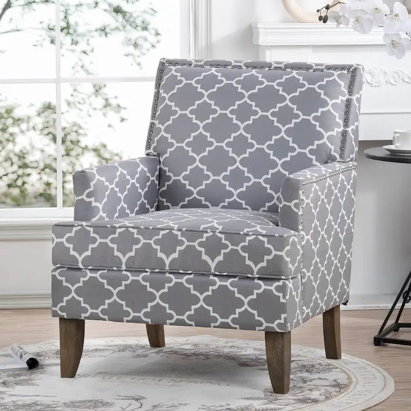 GDFStudio - Fauteuil d'appoint moderne Bella pour salon avec pieds en bouleau et revêtement en tissu confortable