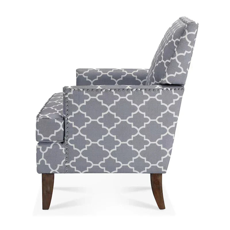 GDFStudio - Fauteuil d'appoint moderne Bella pour salon avec pieds en bouleau et revêtement en tissu confortable