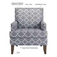 GDFStudio - Fauteuil d'appoint moderne Bella pour salon avec pieds en bouleau et revêtement en tissu confortable