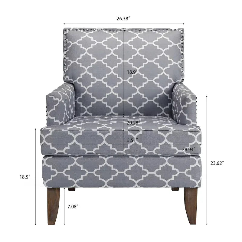 GDFStudio - Fauteuil d'appoint moderne Bella pour salon avec pieds en bouleau et revêtement en tissu confortable
