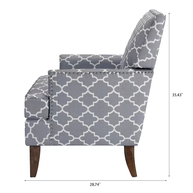 GDFStudio - Fauteuil d'appoint moderne Bella pour salon avec pieds en bouleau et revêtement en tissu confortable