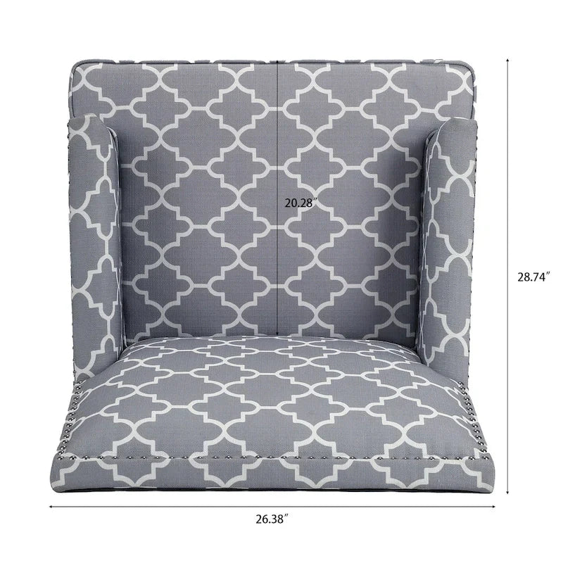 GDFStudio - Fauteuil d'appoint moderne Bella pour salon avec pieds en bouleau et revêtement en tissu confortable