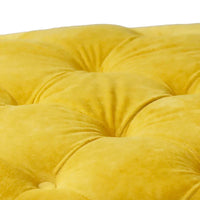 Ottoman capitonné carré en velours moderne par GDFStudio