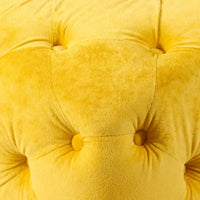 Ottoman capitonné carré en velours moderne par GDFStudio
