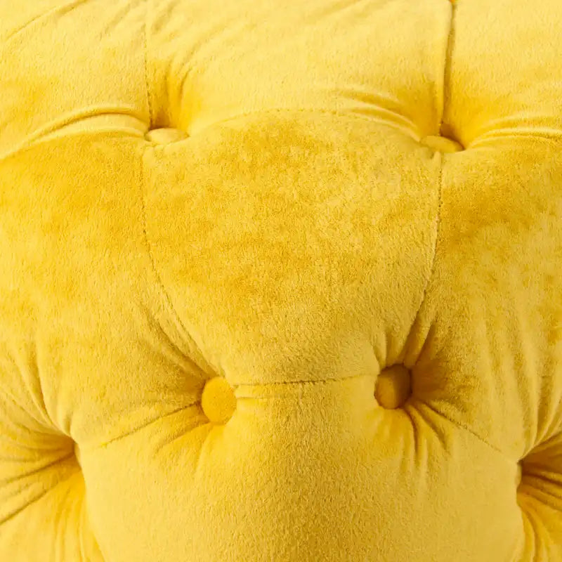 Ottoman capitonné carré en velours moderne par GDFStudio
