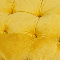 Ottoman capitonné carré en velours moderne par GDFStudio