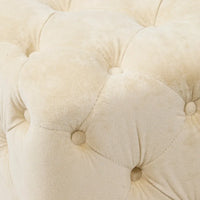 Ottoman capitonné carré en velours moderne par GDFStudio