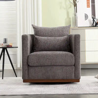 GDFStudio - Fauteuil baril pivotant Harper en chenille avec base en métal robuste et design ergonomique