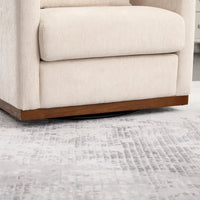 GDFStudio - Fauteuil baril pivotant Harper en chenille avec base en métal robuste et design ergonomique