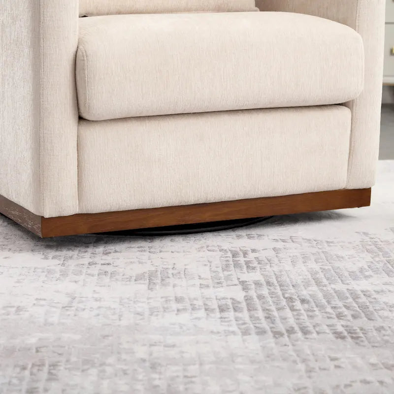 GDFStudio - Fauteuil baril pivotant Harper en chenille avec base en métal robuste et design ergonomique