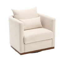 GDFStudio - Fauteuil baril pivotant Harper en chenille avec base en métal robuste et design ergonomique