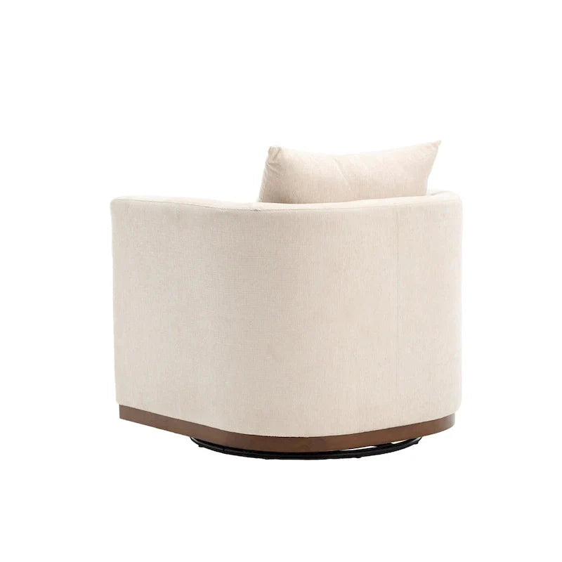 GDFStudio - Fauteuil baril pivotant Harper en chenille avec base en métal robuste et design ergonomique