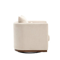 GDFStudio - Fauteuil baril pivotant Harper en chenille avec base en métal robuste et design ergonomique