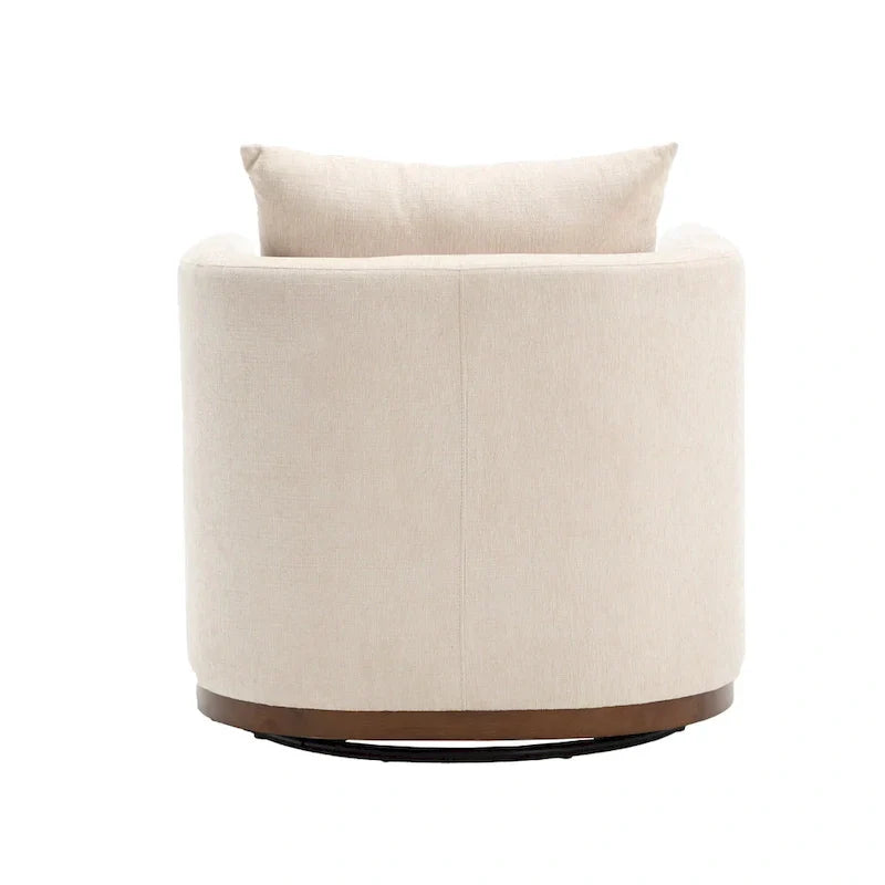 GDFStudio - Fauteuil baril pivotant Harper en chenille avec base en métal robuste et design ergonomique