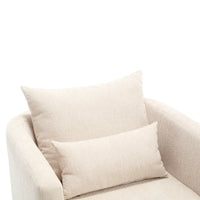 GDFStudio - Fauteuil baril pivotant Harper en chenille avec base en métal robuste et design ergonomique