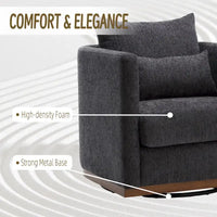 GDFStudio - Fauteuil baril pivotant Harper en chenille avec base en métal robuste et design ergonomique