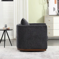 GDFStudio - Fauteuil baril pivotant Harper en chenille avec base en métal robuste et design ergonomique