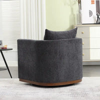 GDFStudio - Fauteuil baril pivotant Harper en chenille avec base en métal robuste et design ergonomique