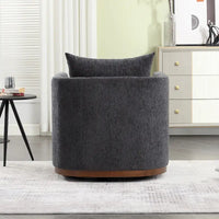 GDFStudio - Fauteuil baril pivotant Harper en chenille avec base en métal robuste et design ergonomique
