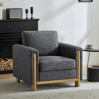 Christopher Knight Home - Fauteuil rembourré Harmonia avec cadre en bois massif et coussins moelleux