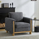 Christopher Knight Home - Fauteuil rembourré Harmonia avec cadre en bois massif et coussins moelleux