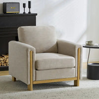 Christopher Knight Home - Fauteuil rembourré Harmonia avec cadre en bois massif et coussins moelleux