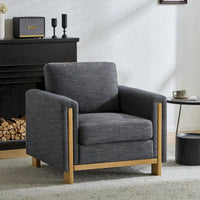 Christopher Knight Home - Fauteuil rembourré Harmonia avec cadre en bois massif et coussins moelleux