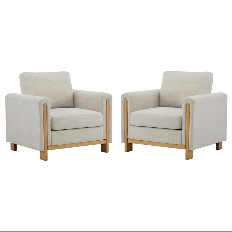 Christopher Knight Home - Fauteuil rembourré Harmonia avec cadre en bois massif et coussins moelleux