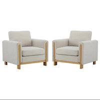 Christopher Knight Home - Fauteuil rembourré Harmonia avec cadre en bois massif et coussins moelleux