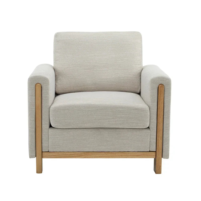 Christopher Knight Home - Fauteuil rembourré Harmonia avec cadre en bois massif et coussins moelleux