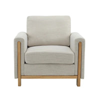 Christopher Knight Home - Fauteuil rembourré Harmonia avec cadre en bois massif et coussins moelleux