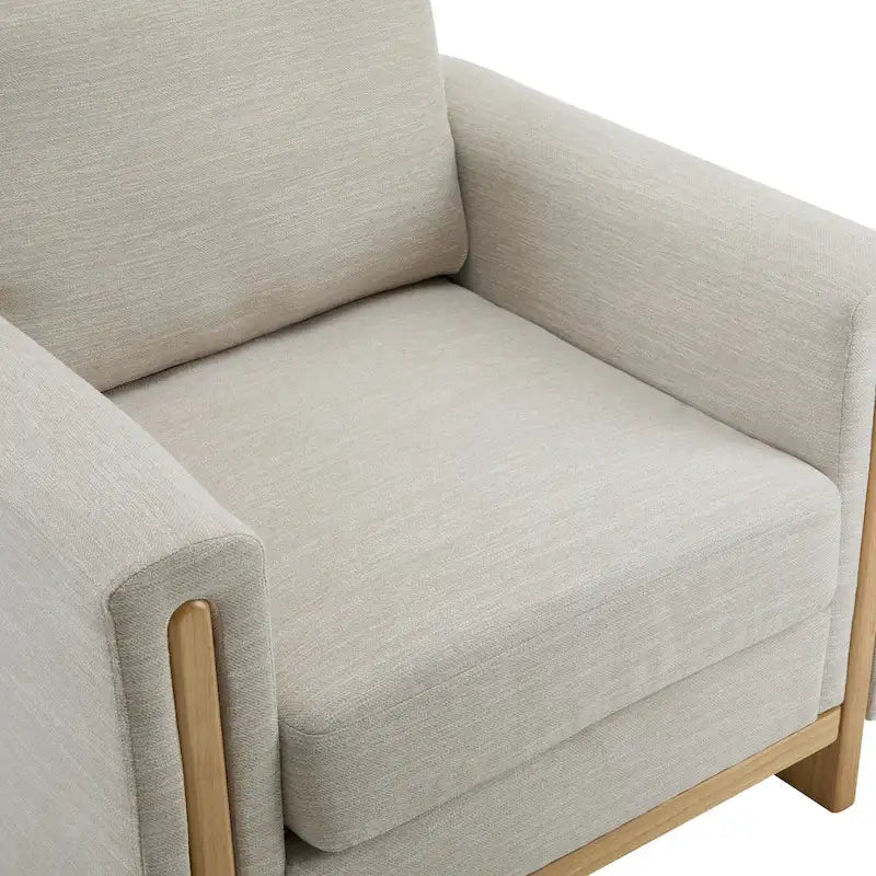 Christopher Knight Home - Fauteuil rembourré Harmonia avec cadre en bois massif et coussins moelleux