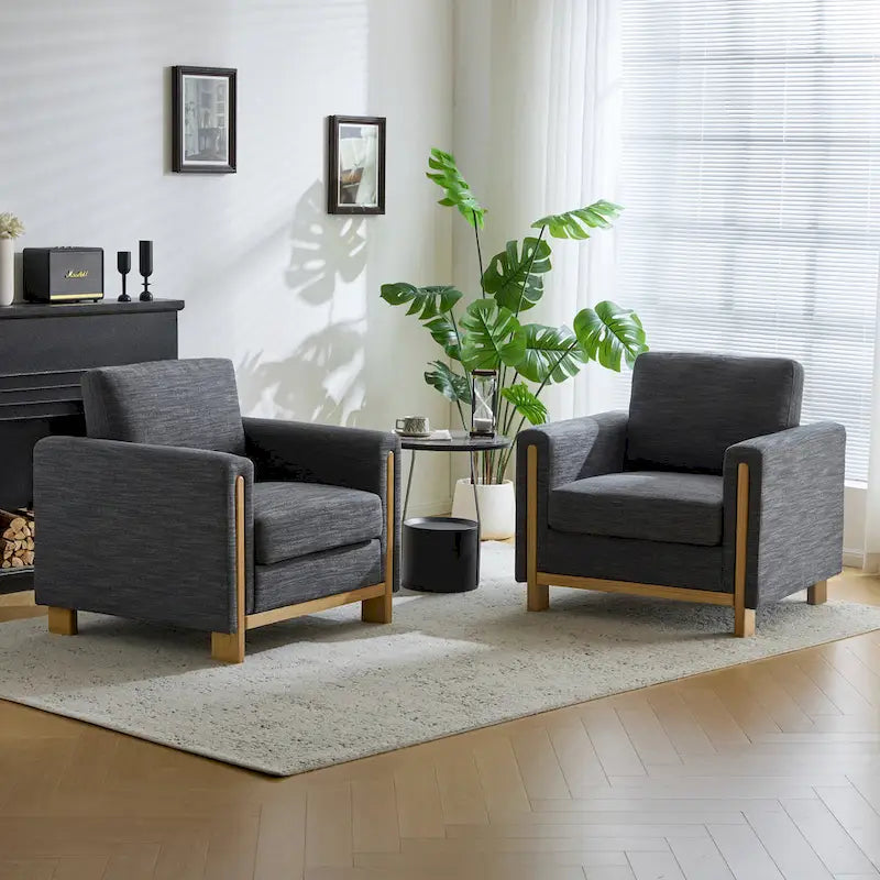 Christopher Knight Home - Fauteuil rembourré Harmonia avec cadre en bois massif et coussins moelleux