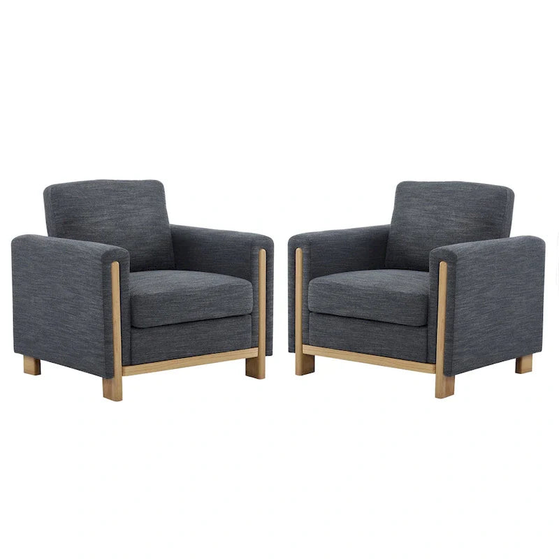 Christopher Knight Home - Fauteuil rembourré Harmonia avec cadre en bois massif et coussins moelleux