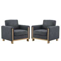Christopher Knight Home - Fauteuil rembourré Harmonia avec cadre en bois massif et coussins moelleux