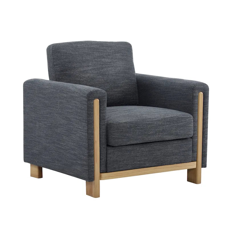 Christopher Knight Home - Fauteuil rembourré Harmonia avec cadre en bois massif et coussins moelleux