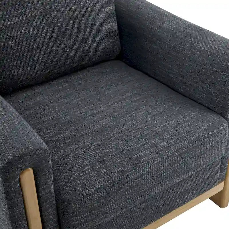 Christopher Knight Home - Fauteuil rembourré Harmonia avec cadre en bois massif et coussins moelleux