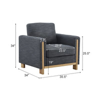 Christopher Knight Home - Fauteuil rembourré Harmonia avec cadre en bois massif et coussins moelleux